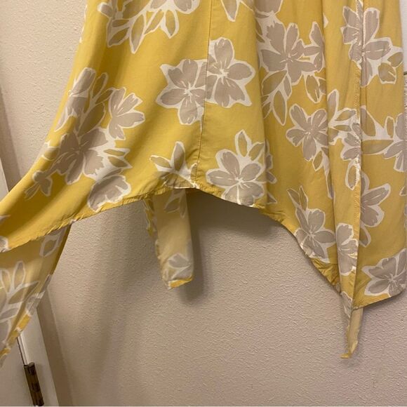Cupshe Amelie Floral Tie Back Slip‎ Dress yellow floral sun rayon Large - Picture 7 of 13
